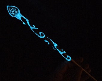 Blue Glow In The Dark Magic Wand Glowing Wand Fairy Wand Witches Wand Wizard Wand Magical Wand Cosplay Wand Party Wand