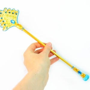 Turquoise en gouden toverstaf 13,5 inch unieke toverstaf warlock toverstaf toverstaf fairy wand Wicca toverstaf toverstaf cosplay toverstaf