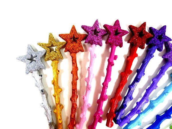 Luminous Purple Crystal Fairy Wand With A Sparkling Star On