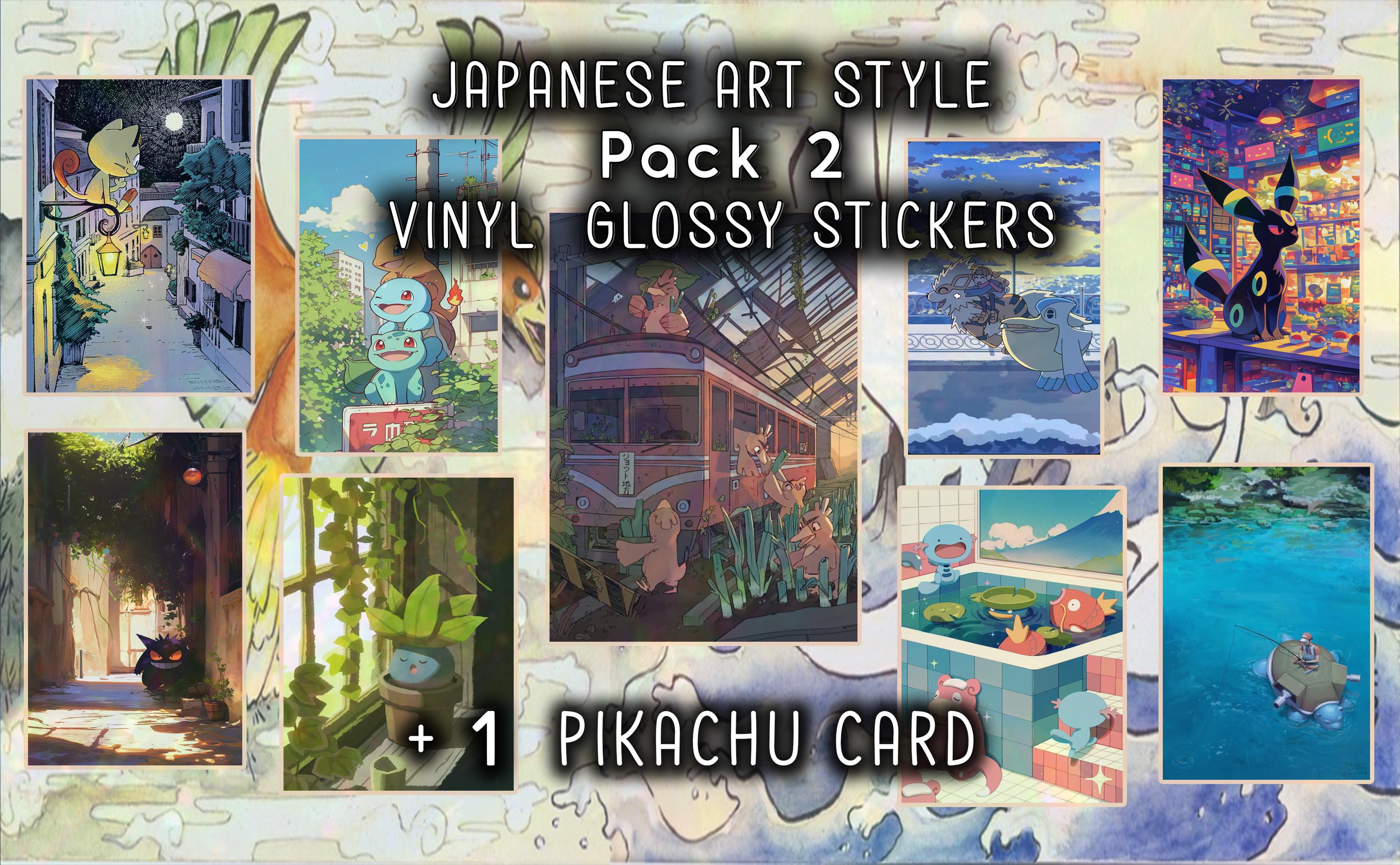 Japanese Art Style Packs - Pokemon Vinyl Card Stickers - Etsy