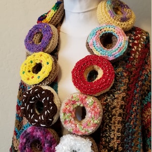 One Dozen Donuts scarf Hand crocheted