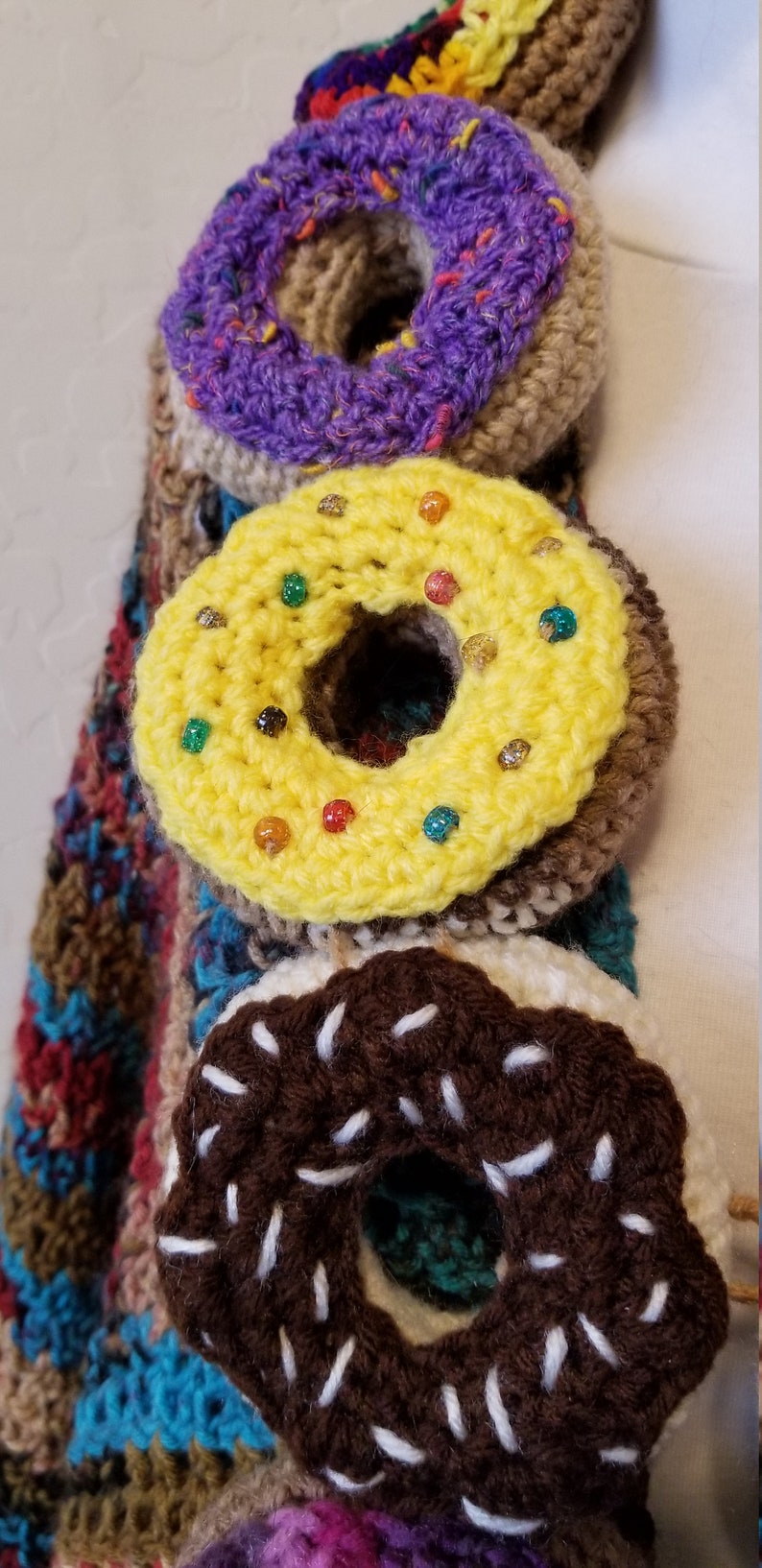One Dozen Donuts Scarf Hand Crocheted Etsy