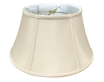 Royal Designs, Inc. Shallow Drum Bell Bouillotte Lamp Shade, Beige