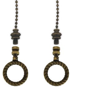 Royal Designs, Inc. Fan Pull Chain with Rope Wreath Finial - Various Finishes