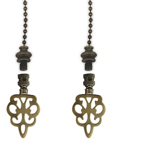 Royal Designs, Inc. Fan Pull Chain with Open Filigree Motif Finial - Various Finishes