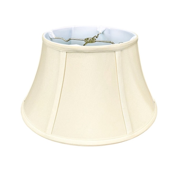 Royal Designs, Inc. Shallow Drum Bell Bouillotte Wall Lamp Shade, Eggshell, 8 x 12.5 x 7.5