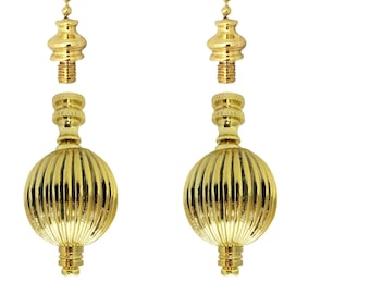Royal Designs, Inc. Fan Pull Chain with Balloon Shaped Finial, Polished Brass