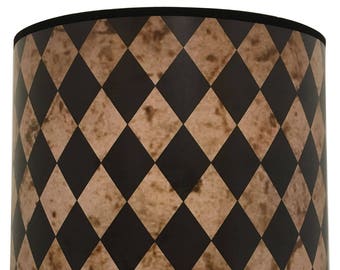 Royal Designs, Inc. Decorative Lamp Shade - Made in USA - Vertical Black Diamond on Papyrus Design