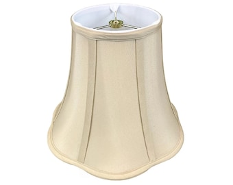 Royal Designs, Inc. Bottom Scalloped Bell Lamp Shade, Beige