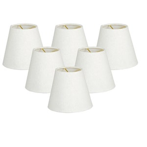 Royal Designs, Inc. Hardback Empire Linen White Chandelier Lamp Shade, 3" x 5" x 4.5", Clip On