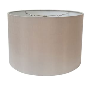 Royal Designs, Inc. Shallow Drum Hardback Grey Lamp Shade with Nickel Plated Spider, 13 x 14 x 9