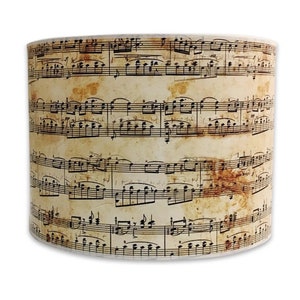 Royal Designs, Inc. Modern Trendy Decorative Handmade Lamp Shade - Made in USA - Musical Notes Design