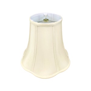 Royal Designs, Inc. Bottom Scalloped Bell Lamp Shade, Eggshell