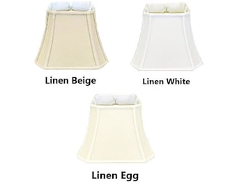 Royal Designs, Inc. Square Cut Corner Bell Lamp Shade, Linen Fabric, Multiple Colors