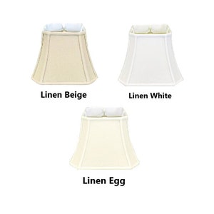 Royal Designs, Inc. Square Cut Corner Bell Lamp Shade, Linen Fabric, Multiple Colors