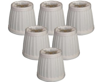 Royal Designs, Inc. White Pleated Empire Chandelier Lamp Shade, 3" x 4.25" x 4.25", Clip On