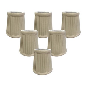 Royal Designs, Inc. Beige Pleated Empire Chandelier Lamp Shade, 3" x 4.25" x 4.25", Clip On