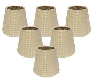 Royal Designs, Inc. Hardback Empire Beige/Cream Chandelier Lamp Shade, 3" x 5" x 4.5," Clip On