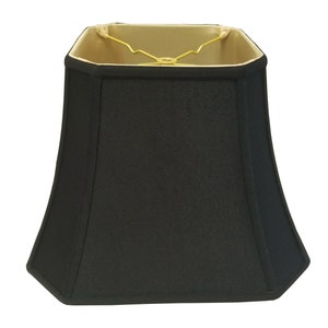 Royal Designs, Inc. Square Cut Corner Bell Lamp Shade in Black