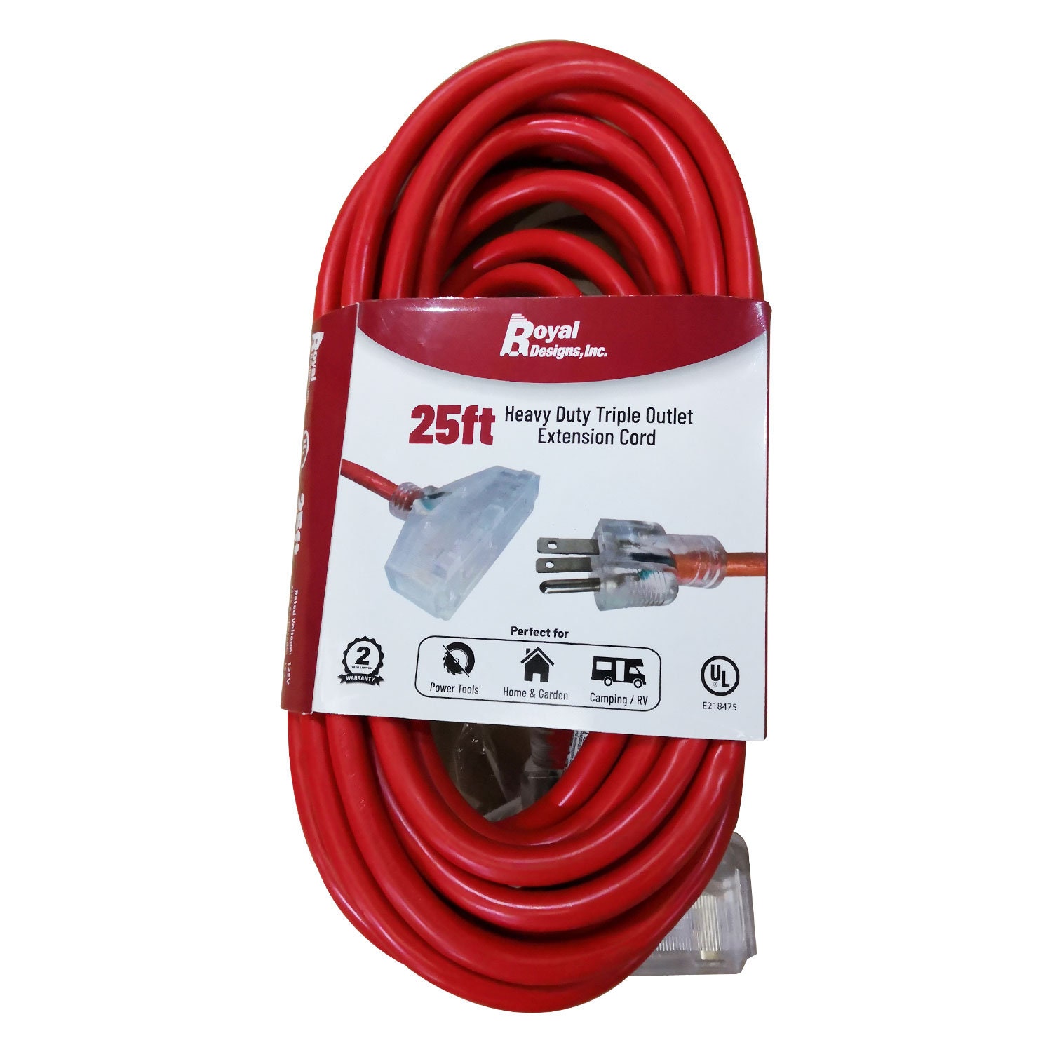 Royal Designs, Inc. Heavy Duty Extension Cord With Indicator Light