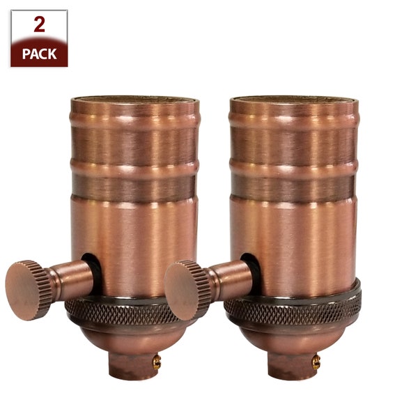 Royal Designs, Inc. Dimmer Socket with Shell and Turn Knob, E26 Medium Base - Antique Copper