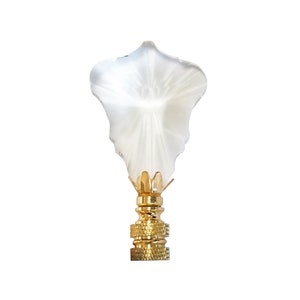 Royal Designs, Inc. Clear Strass Pendalogue Faceted Crystal Lamp Finial with Polished Brass Base