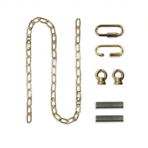 Royal Designs, Inc. Heavy Duty Lighting Fixture Chain, Extendable up to 6ft, 60-Pound Weight Capacity, Polished Brass