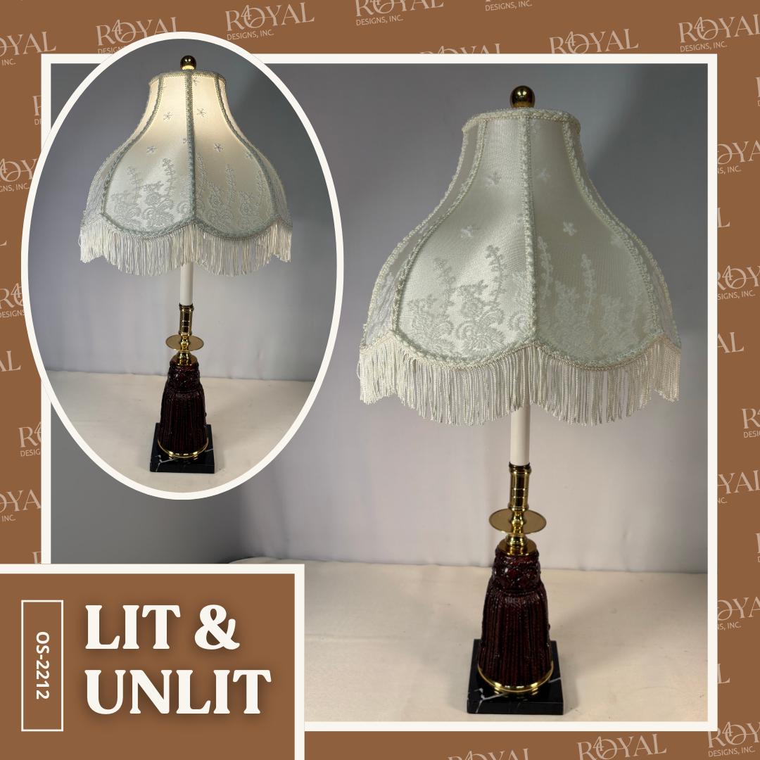 Royal Designs Basic Drum Lamp Shade 13x14x14 White - Fabric Scalloped Shade For Table & Floor Lamps