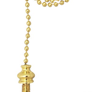 Royal Designs, Inc. Fan Pull Chain with Spade Leaf Finial – Polished Brass