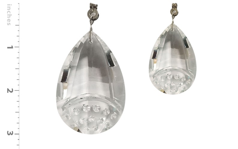 Fan Pull Chain with Balloon Shaped Crystal Faceted Pendant