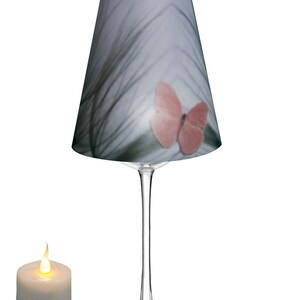 Royal Designs, Inc. Butterfly on Beach Grass | Wine Glass Shade Tea Light (Set of 20) (TLS-1004B-20)