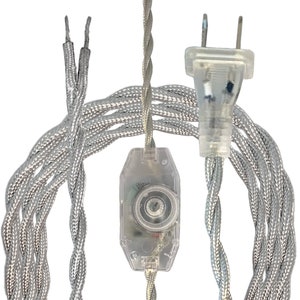 Royal Designs, Inc. 8Ft Twisted Rayon Lamp Cord with NEMA-15P Plug, Dimmer Switch, Stripped Ends Ready for Wiring, SPT-1 UL Listed image 4