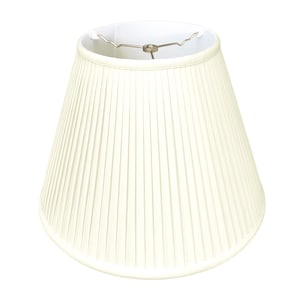 May include: A white pleated lampshade with a metal frame.