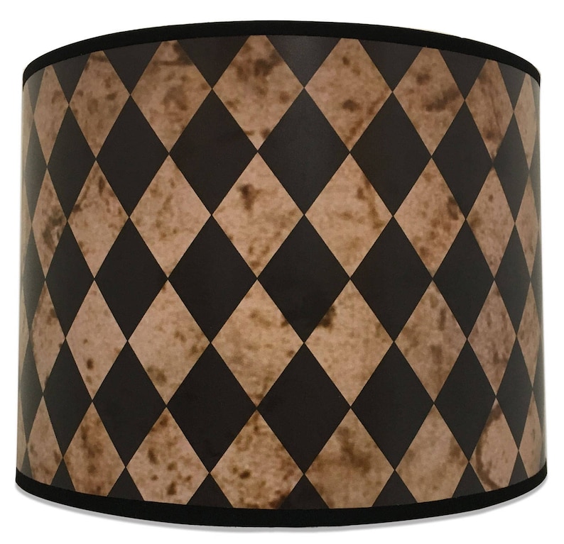 Royal Designs Decorative Lamp Shade Made In Usa Vertical Black Diamond On Papyrus Design