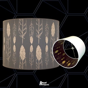 Royal Designs, Inc. Modern Trendy Decorative 2-Sided Silhouette Hardback Lampshade - Made in USA - Feathered Forest Design