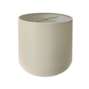 Royal Designs, Inc. Tapered Shallow Drum Hardback Lamp Shade, Eggshell