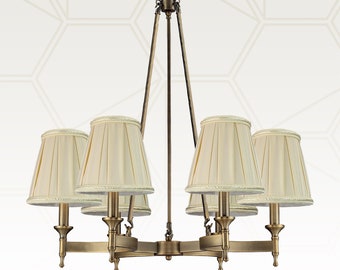 Royal Designs, Inc. Eggshell Decorative Trim Empire Chandelier Lamp Shade, 3" x 5" x 4.5", Clip On