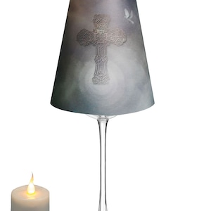 Royal Designs, Inc. Cross & Dove | Wine Glass Shade Tea Light (Set of 20) (TLS-1011-20)