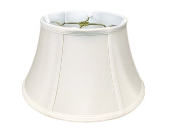 Royal Designs, Inc. Shallow Drum Bell Bouillotte Wall Lamp Shade, White, 8 x 12.5 x 7.5