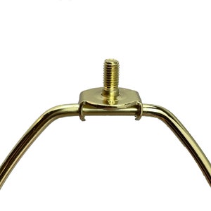 Royal Designs, Inc. Polished Brass Lamp Shade Harp Holder with Lamp Finial, DIY Repair/Replacement, Heavy Duty, For Table/Floor Lamps image 7