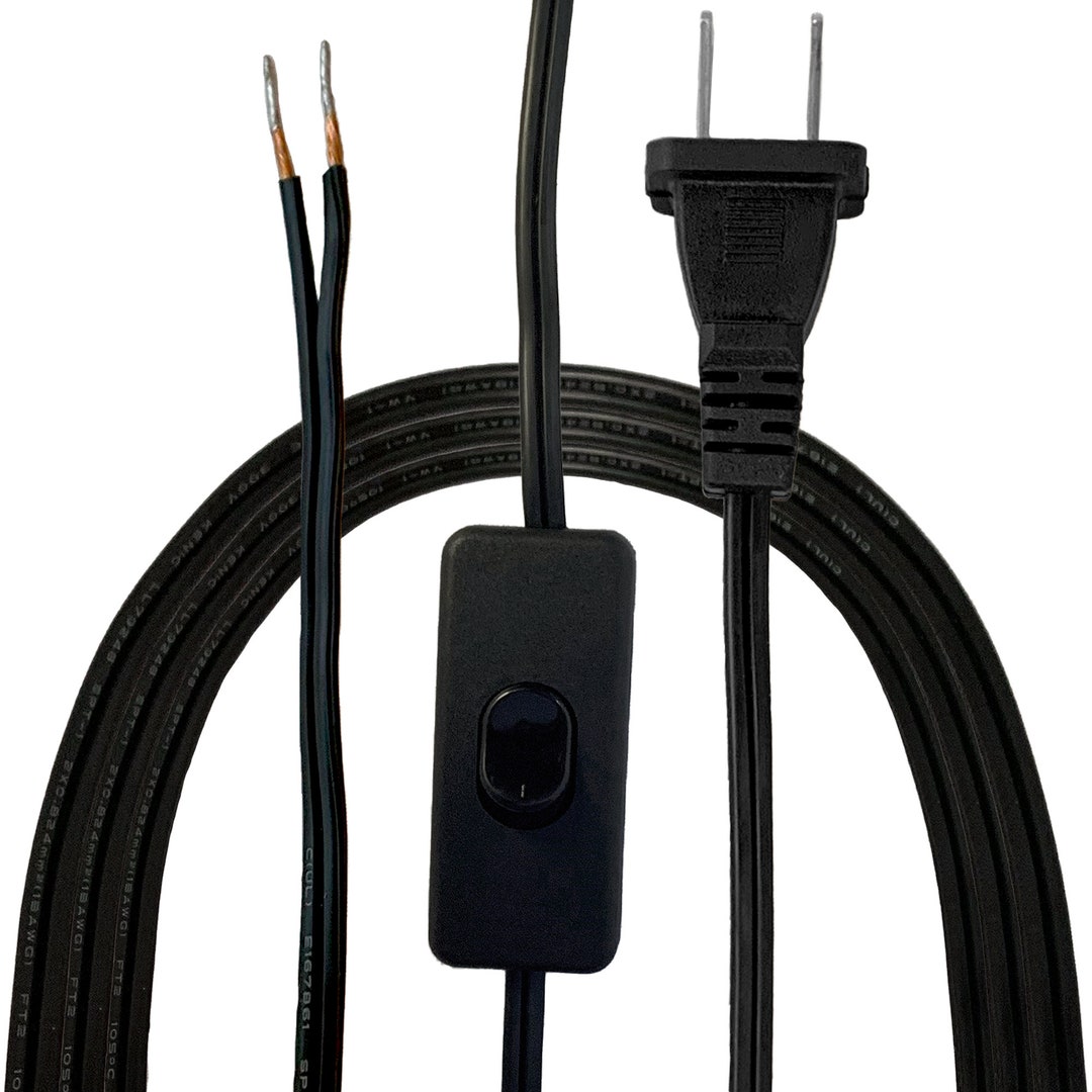 Royal Designs, Inc. Lamp Cord, Molded 2-prong Plug, On/off Switch, DIY ...