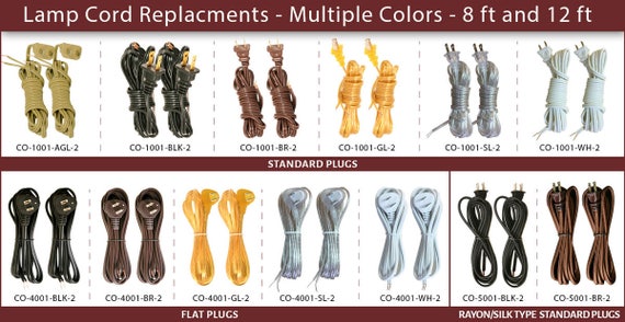 Royal Designs Replacement Lamp Cord With Flat Plug Clear Silver Royal Designs Replacement Lamp Cord, Replacement Lamp Cord With Flat Plug