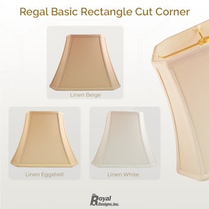 Royal Designs, Inc. Rectangle Cut Corner Lamp Shade, Linen Colors