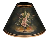 Royal Designs, Inc. Hand Painted Dark Floral Lampshade