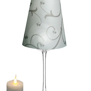 Royal Designs, Inc. Flower Silhouette | Tea Light Wine Glass Shade (Set of 20) (TLS-1016-20)