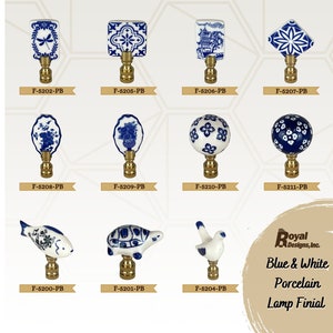 Royal Designs, Inc. Blue & White Porcelain Lamp Finials
