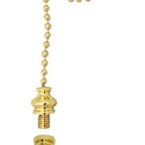 Royal Designs, Inc. Fan Pull Chain with Balloon Shaped Finial, Polished Brass