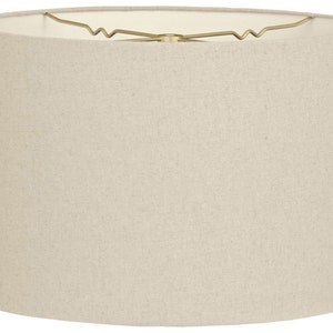 Royal Designs, Inc. Shallow Drum Hardback Linen Beige Lamp Shade