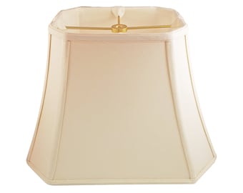 Royal Designs, Inc. Rectangle Cut Corner Lamp Shade, Eggshell