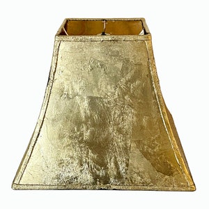 Royal Designs, Inc. Square Bell Gold Leaf Lampshade, Handmade in USA